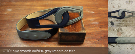 OTTO: blue smooth calfskin, grey smooth calfskin